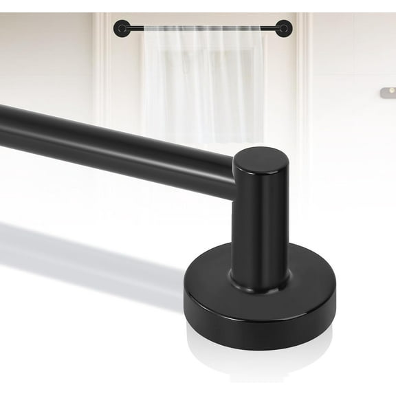 WarmHBlack Magnetic Curtain Rod for Door:Magnet Curtain Rods for Classroom Whiteboard,Small Adjustable Magnetic Towel Bar,Tool-Free French Magnet Pole with Leather Protective Cover No Drilling 16-28"