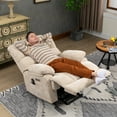 thumbnail image 5 of Power Lift Recliner Chair Large Recliner Chair with 8-Point Vibration Massage and Lumbar Heating Recliner Sofa with Adjustable Backrest, Extending Footrest, USB Port & Dual Side Pockets, Beige, 5 of 7