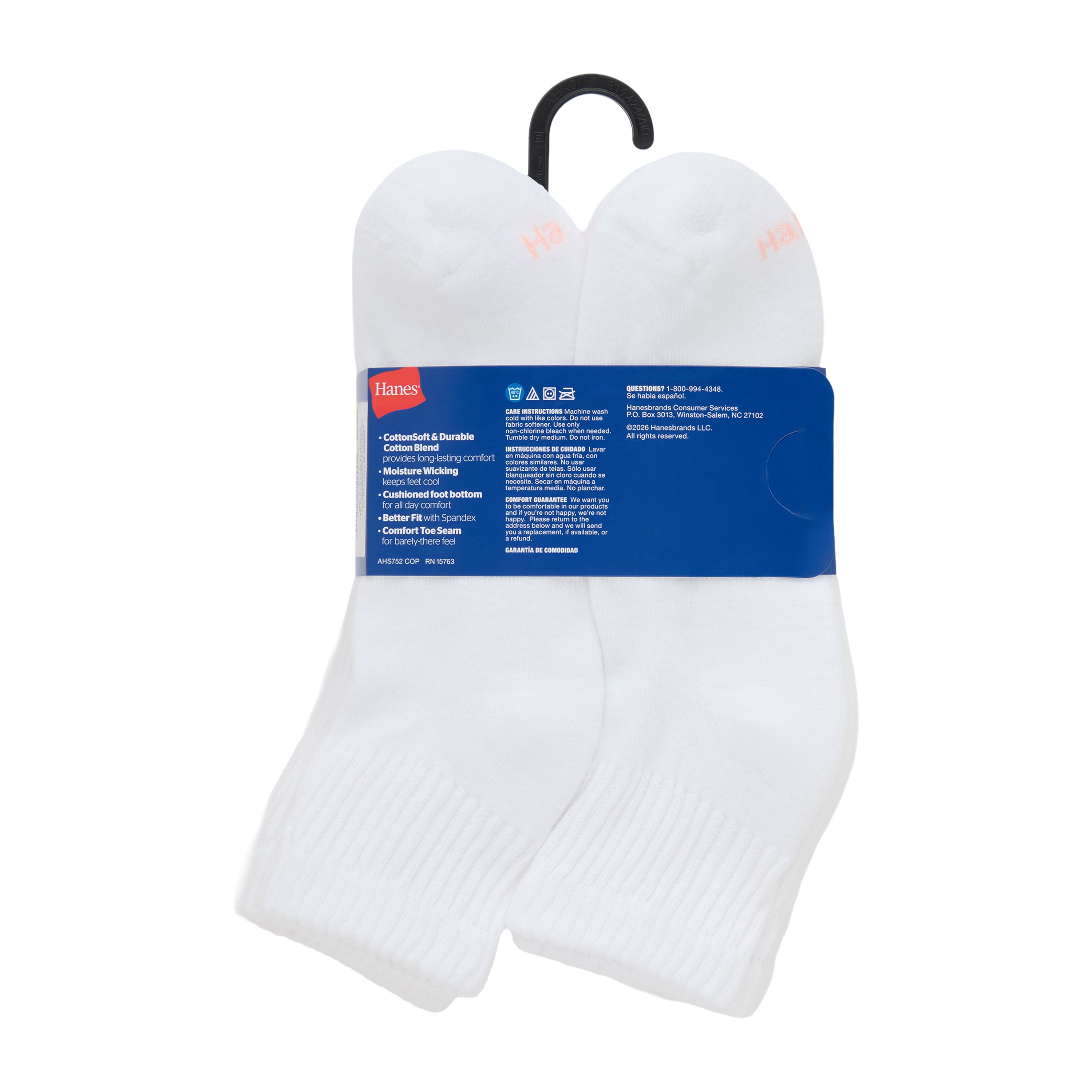 Hanes Womens CottonSoft Ankle Socks, 10-Pack, Size 8-12