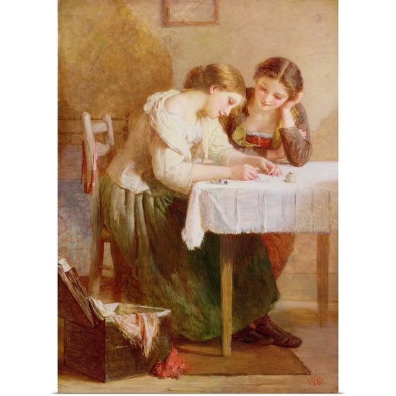 Great BIG Canvas | Rolled Henry (1820-1904) Le Jeune Poster Print entitled The Love Letter, 1871