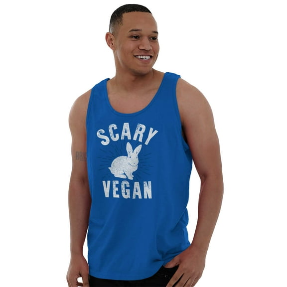 Scary Vegan Bunny Rabbit Vegetarian Tank Top T Shirts Men Women Brisco Brands S