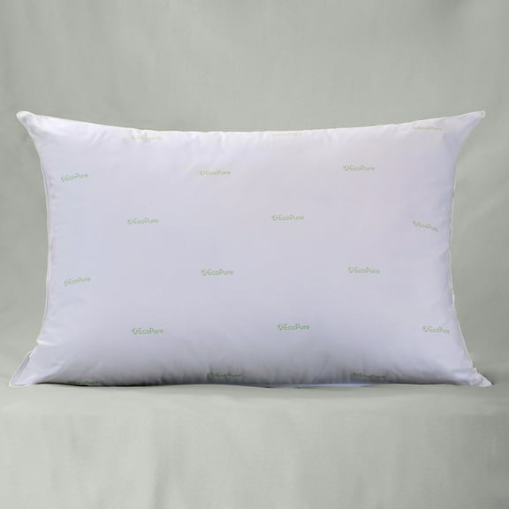EcoPure Cotton Jumbo Pillow, 20x28, Recycled Poly Fill, White