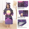 thumbnail image 3 of FORMRS Wearable Blanket Hoodie with Sleeves for Kids Cozy Flannel Sweatshirt, Black Neon Road, 3 of 7