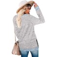 thumbnail image 2 of Women's Crewneck Pullovers Color Block Long Sleeve Side Split Tunic Tops, 2 of 2