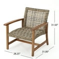 GDF Studio Savannah Outdoor Wood and Wicker Club Chairs, Set of 2