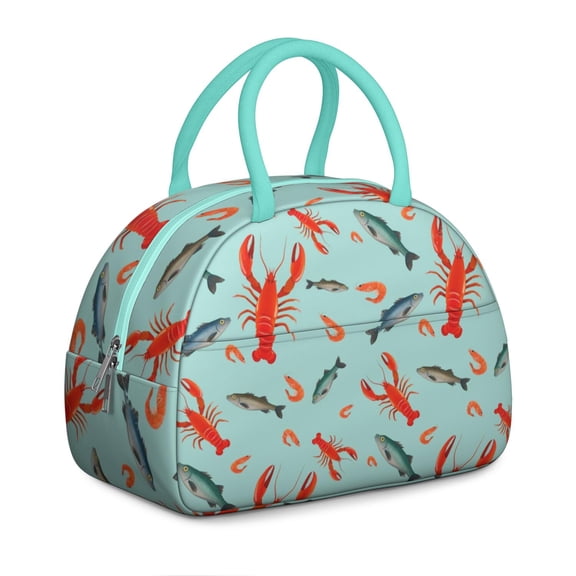 Insulated Lunch Bag Women, Reusable Lobster Seafood Yummy Tote Lunch Box, Leakproof Cooler Lunch Bags for Work Office Travel Picnic