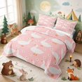 thumbnail image 3 of Erosebridal Goose Quilt King for Girls, Pink Daisies King Coverlet Set, 3-Piece 1 Bedspread and 2 Pillowcases, 3 of 7