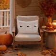 thumbnail image 5 of Halloween Ghost Pillow Cover 18 X 18 Inch Embroidered White Ghost Throw Pillow Case Spooky Home Decor for Halloween Party Living Room Bedroom 1 Pack, 5 of 5
