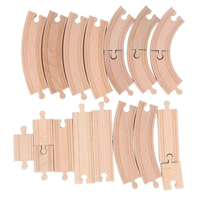 Wooden Train Track Set for Toddlers Assembly Kit Building Toys Educational DIY Wooden Train Track Expansion Pack Pack A