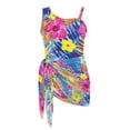 thumbnail image 7 of SEANATIVE Girls Bathing Suit with Mesh Sheer Swimsuit Coverup Children Summer Beachwear One Piece Swimsuits for Teens, Size 13-14 Years, Tropical Hibiscus Flower Palm Leaf Blue, 7 of 7