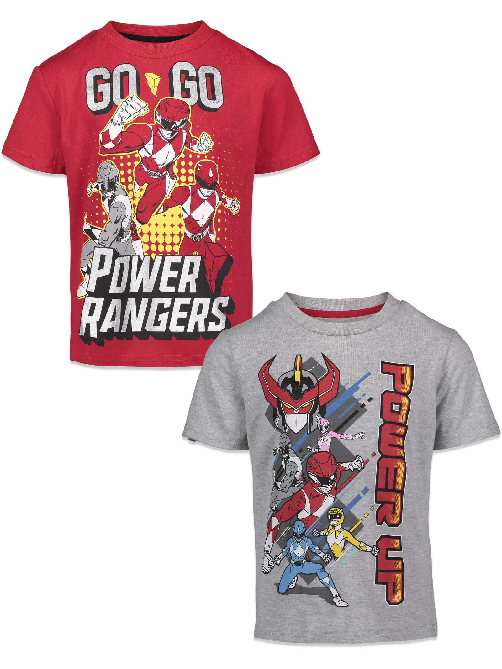 Power Rangers Big Boys 2 Pack Graphic T-Shirts Red/Grey 10-12