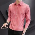 thumbnail image 2 of Ropa Hombre Rayas Tops Camisas Y Blusas Rojas Para Hombre Negocios Slim Fit Manga Larga Xxl 2025 Novedades En Moda 2024 Social SI, 2 of 5