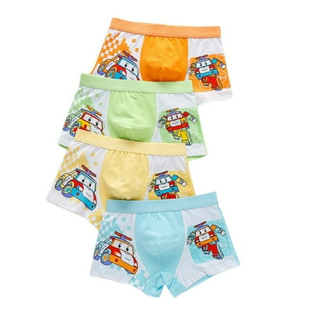 

Final Clear Out!4Pcs Boys Underwear Children Cartoon Animal Print Cotton Panties Boxer Briefs Shorts Toddler Kids Bottoms