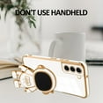 thumbnail image 2 of Compatible with Samsung Galaxy S22 Case Astronaut Plating Electroplate Luxury Elegant Case Camera Protector Kickstand Shockproof Protective Corner Back Cover Galaxy S22 Case -White, 2 of 10