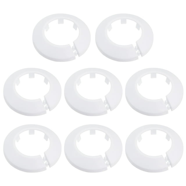 Uxcell Cubierta Decorativa de Tubo de Agua de Plástico PP de 34-35 mm Paquete de 8 Blanco