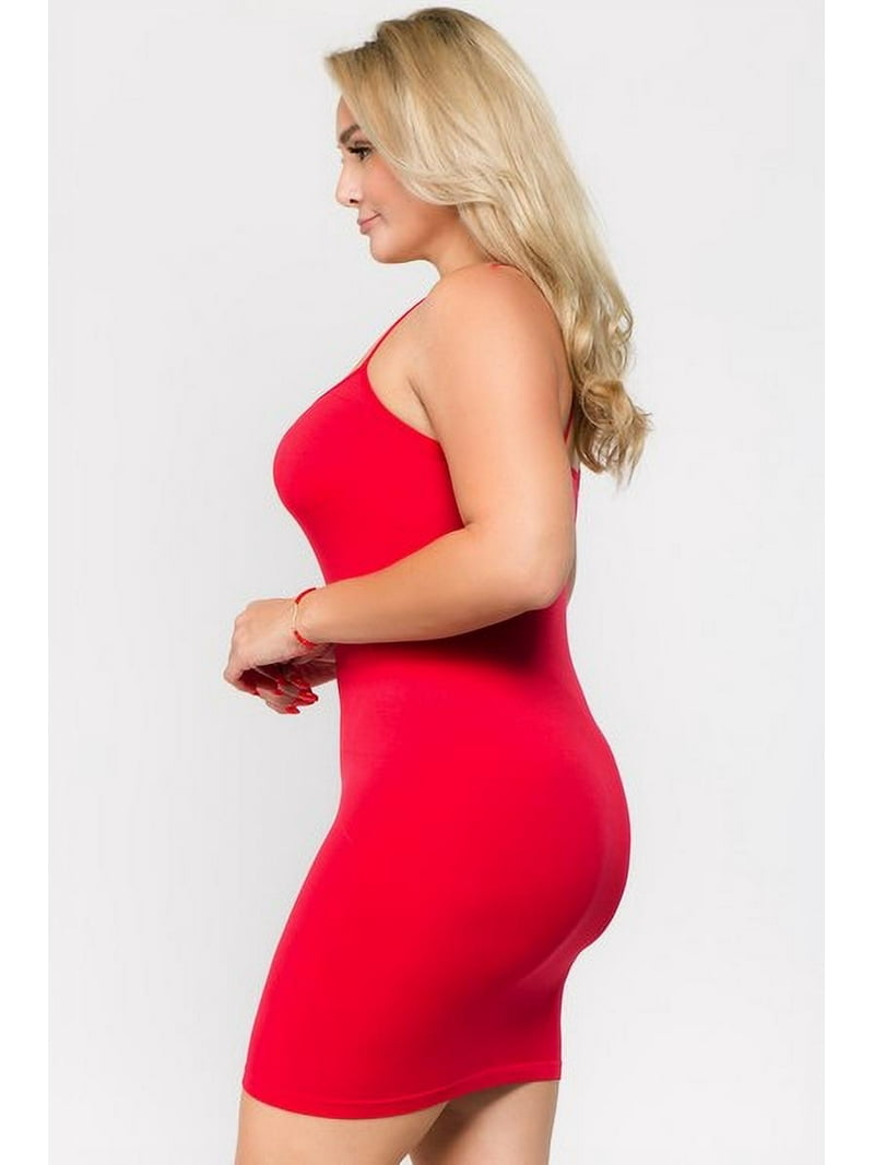 K-Cliffs women's Seamless Cami Slip Dress - Red - Walmart.com