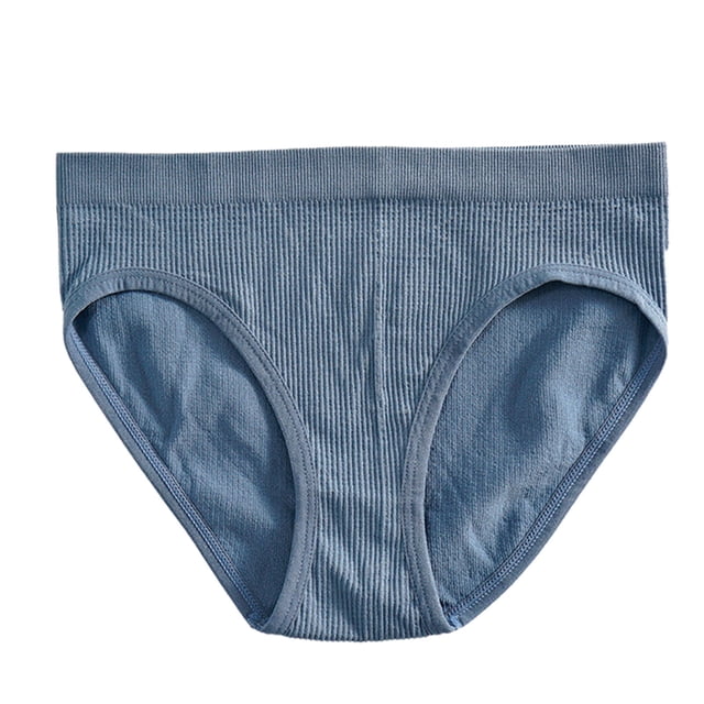 Clearance Sale 2025 Plus Size Intimates for Women for casual, Women Mid Waist Solid Color Ribbed Cotton File Sexy Breathable Seamless Briefs Panties, Comfortable underwear for women