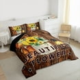 thumbnail image 3 of Homewish Rustic Cowboys Boots Bedding Comforter Set,Beautiful Flower Sunflower Twin Comforter Sets,Old Barn Door Bedding Set For Boys,Super Cozy Room Decor Reversible,2-Piece, 3 of 8