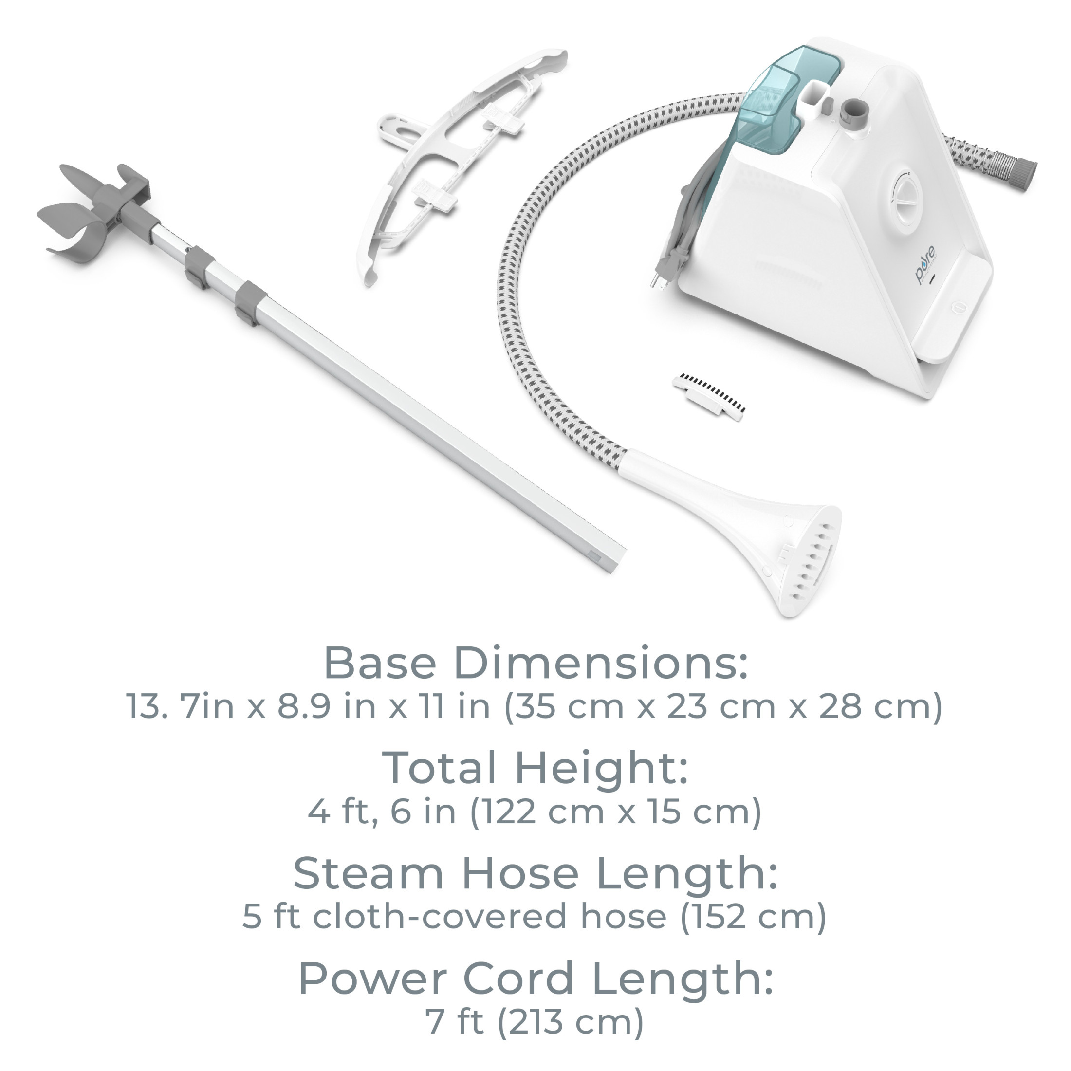 Pure Enrichment PureSteam Pro Upright Clothes Steamer - Professional Standing Garment Steamer & Foot Pedal - Half Gallon Tank with 1 Hr of Steam at 4 Heat Levels that Heats in 45 Seconds