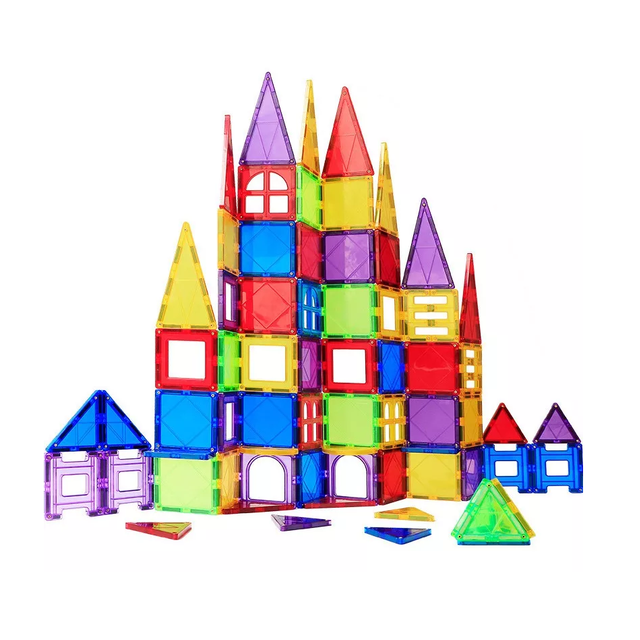 Bloques De Construcción Magnéticos Azulejos Imán 3d 120ps Multicolor