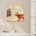 thumbnail image 4 of 12 Inch Wall Clock Battery Operated Square Clock for Office, Kitchen, Outdoor, Living Room,Kitty Watch Butterfly on Strawberry Cute Red Kitten Cat Elaborate, 4 of 4