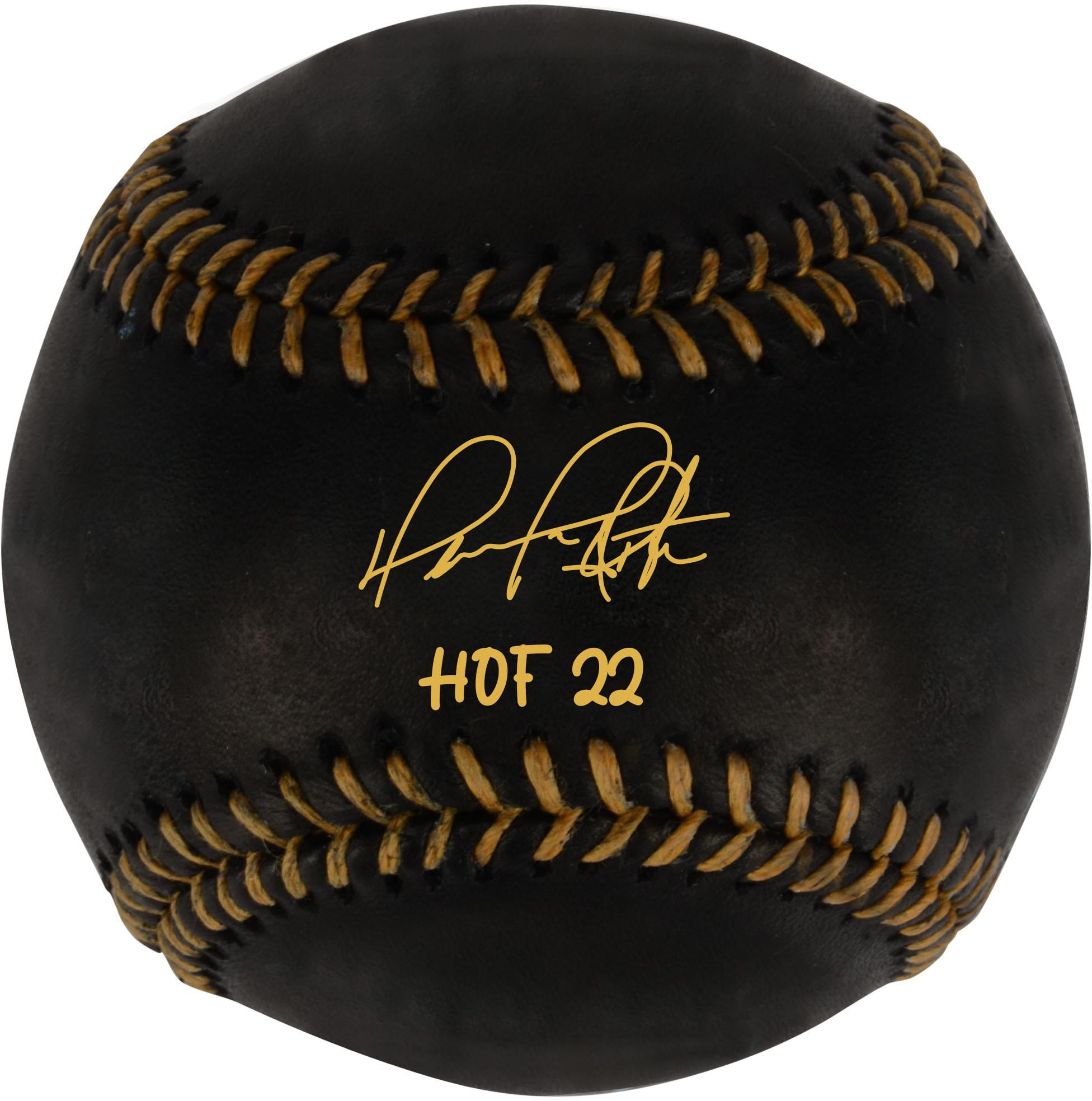 DAVID ORTIZ Boston Red Sox Autographed Black Leather Baseball with HOF 22  Inscription FANATICS