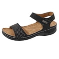 thumbnail image 6 of Eltusu Women's Flat Sandals, Open Toe Casual Ankle Strap Soft Bottom Summer Shoes Black Size 5.5, 6 of 8