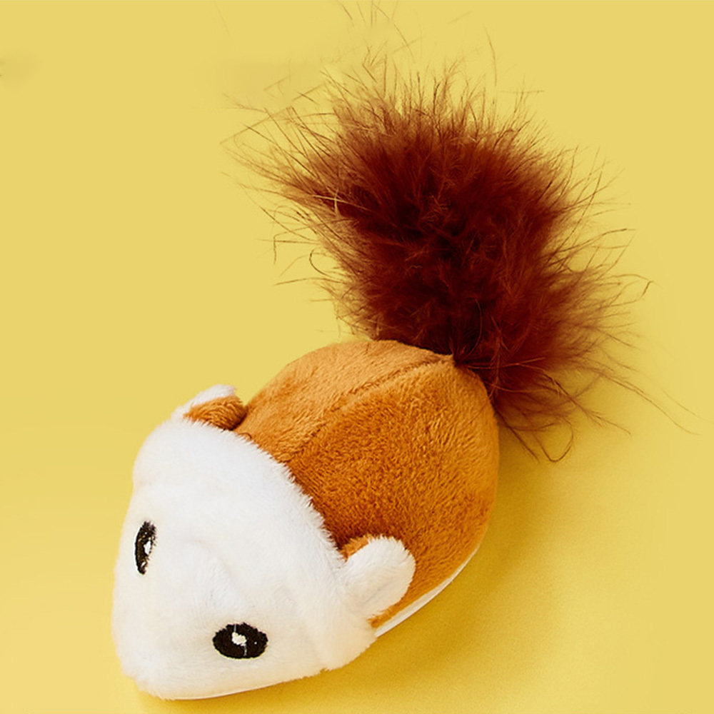 Interactive Cat Mouse Toy Automatic Moving Kitten Toys with Real Mouse