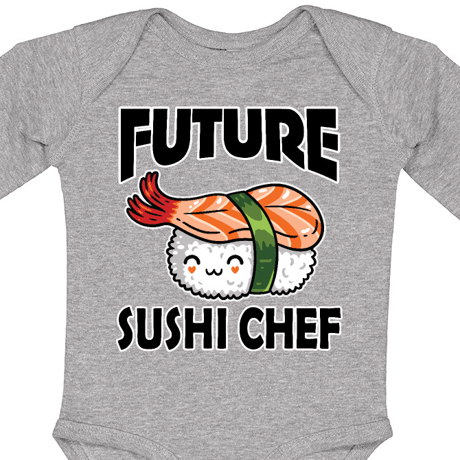 Inktastic Future Sushi Chef Baby Clothes Boys or Girls Long Sleeve Baby Bodysuit