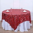 thumbnail image 2 of Efavormart 72" x 72"  Red Premium Big Payette Sequin Overlay  Table Cover Party Supplies for Baby Shower Tablecloth, Wedding Birthday Party, Banquet Decor, 2 of 11