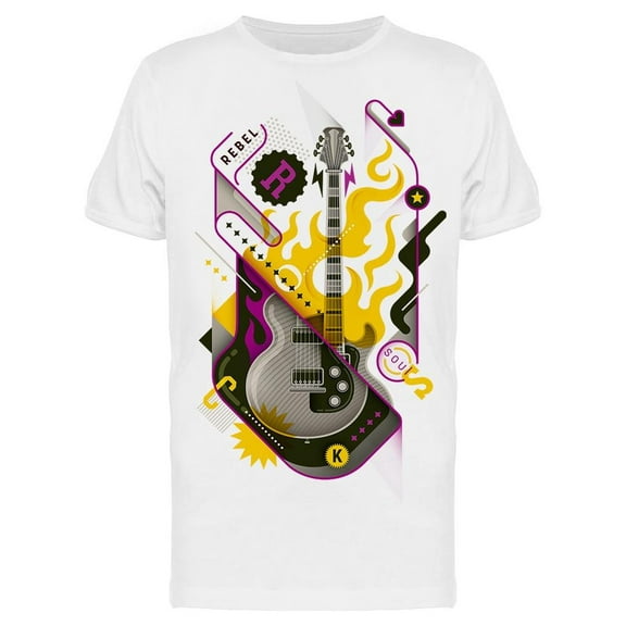 Abstract Typography Guitar Tee Men's -Image by Shutterstock