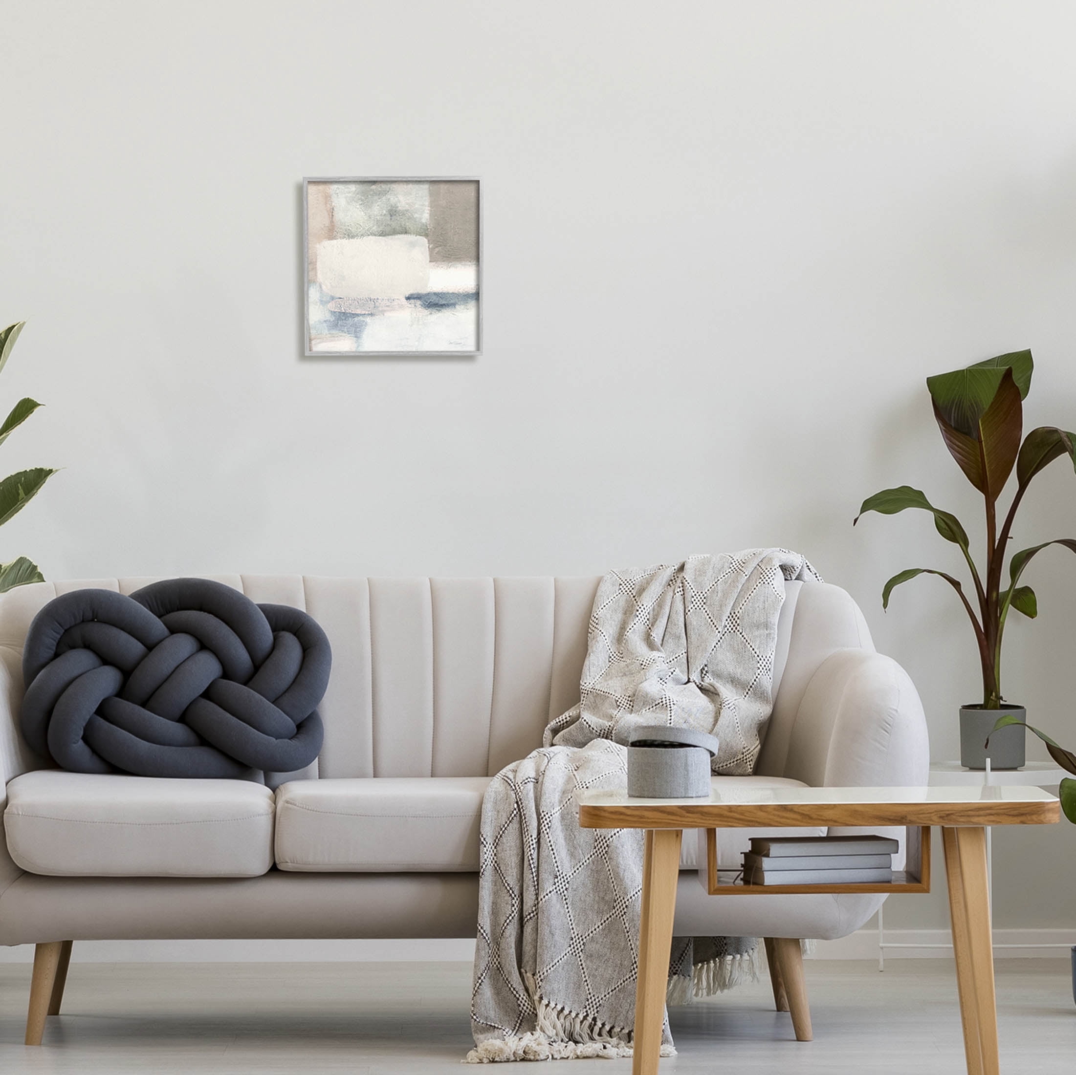 Stupell Industries Modern Rectangular Shapes Arrangement Painting Gray Framed Art Print Wall Art, Design by Carol Robinson