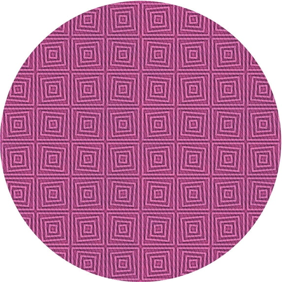 Ahgly Company Indoor Round Patterned Medium Violet Red Pink Area Rugs, 8' Round