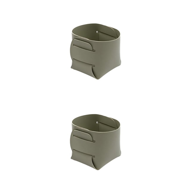 Bewildely DIY pen holder easy to desktop pen box storage handmade storage holder storage DIY leather office box Nordic ins verde claro 9*9*10 CM 2piezas