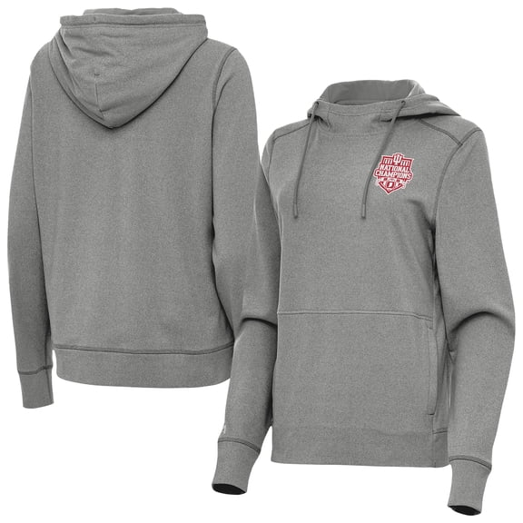 Women's Antigua Heather Black Indiana Hoosiers College Football Playoff 2025 National Champions Justice Hoodie