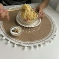 thumbnail image 2 of Hand-woven Coaster Ins Placemat Cotton And Linen Dining Table Insulation Pad Shooting Props Home Retro Jute Decorative Mat, 2 of 7