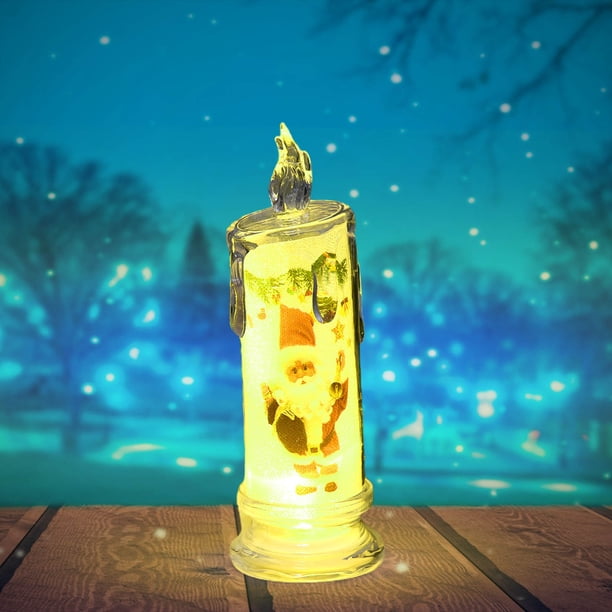 XWSHYW Decoraciones para El Hogar Luces de Vela Navideñas, Luces Ambientales Vela Simulación, Luces de Vela Led Impresas Incorporaciones, Adornos de Decoración Festiva Electrónica