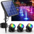 thumbnail image 1 of Luces Solares para Estanques POPOSOAP RGB Impermeables IP68 con 3 Focos, 1 of 9