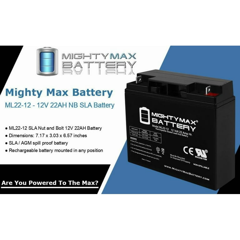 12V 22AH SLA Battery for Kawasaki Zero-Turn Riding Mower - Walmart.com