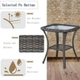 thumbnail image 3 of Outdoor Side Tables for Patio, Wicker/Rattan End Tables, Outdoor Wicker Side Table, Grey Rattan Glass Top Patio Side Table, 3 of 8