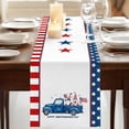 thumbnail image 3 of Table Runners 70 Inches Long Dress Scarves, 4th of July Farmhouse Coffee/Dining/Kitchen Table Decor, Holiday Table Runner, Flag Day Gnomes Truck Star Flag Firework 13x70 Inch, 3 of 9