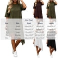 thumbnail image 3 of Karymi Casual Solid T-Shirt Dress, Round Neck Half Sleeve Loose Swing Dress with Asymmetrical Lace Hem, Summer High-Low Flowy Dress Plus Size Dresses, 3 of 6