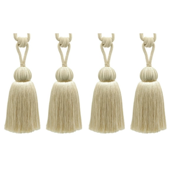 DECOPRO Small Contemporary Curtain & Drapery Tassel Tieback Handcrafted with Fancy Diamond Braid Cord, Tassel Length 5" (12.5cm), Spread 26" (66cm) # TBCBW5, #C25 Set of 4