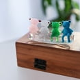 thumbnail image 3 of Figura de rana en miniatura hecha a mano, figura de animal de vidrio soplado, juego para decoración, regalo, 3 of 7