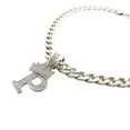 thumbnail image 2 of iJewelry2 Kings and Queens Crowned Initial Letter P Crystals Pendant Silver-tone Cuban Linked Chain Necklace, 2 of 3