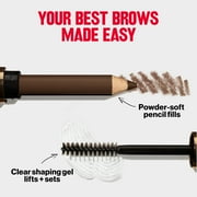 Revlon ColorStay Brow Fantasy, Eyebrow Pencil with Clear Shaping Gel, 002 Soft Brown