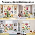 thumbnail image 6 of Spring Floral Kitchen Curtains 84 Inch Length, Rustic Tulip Butterfly Botanical Summer Grommet Top Bedroom Living Room Curtains, Light Filtering Cafe Curtain Drapes 2 Panels Set 84''x84'', 6 of 9