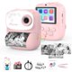 thumbnail image 2 of Cámara para niños con impresión instantánea y espejo, cámara digital para selfies de doble lente HD con 3 rollos de papel de impresión y tarjeta de 32 GB, regalos de cumpleaños navideños,, 2 of 8