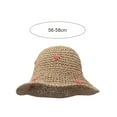 thumbnail image 2 of Sombrero de pescador con protección solar para mujer, sombrero de paja para playa, verano, 56-58 cm de circunferencia de la cabeza, 2 of 5