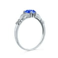 thumbnail image 2 of Bling Jewelry Womens Friendship BFF Birthstone Blue CZ Claddagh Band Ring 925 Sterling Silver, 2 of 4